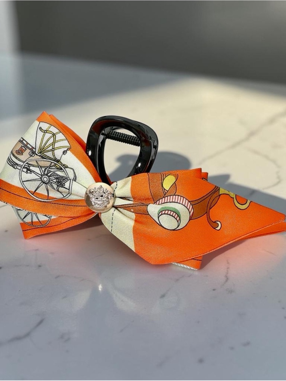Printed Bow Hair Claw Clip